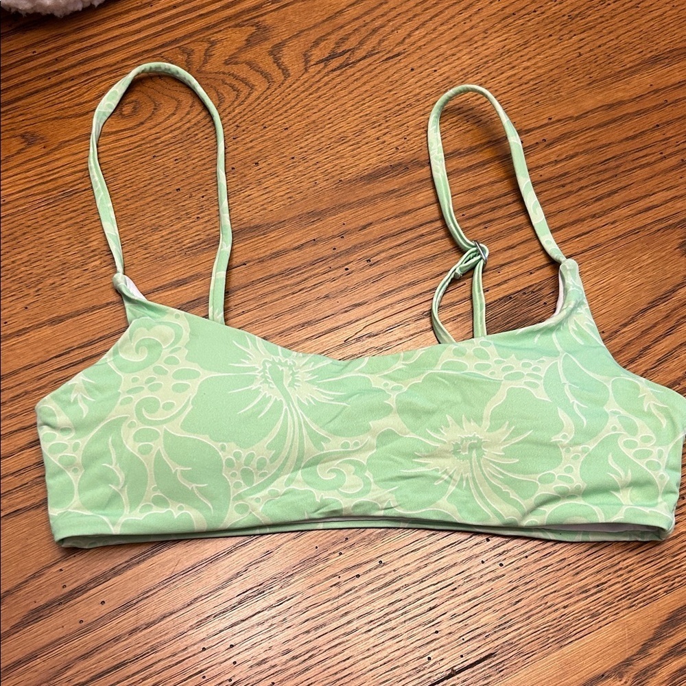 Floral Green Bikini Top